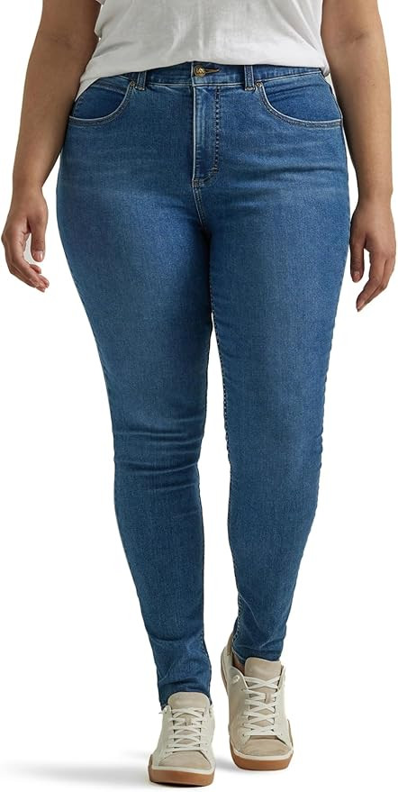 Lee womens Plus Size Ultra Lux Comfort With Flex Motion Skinny Leg Jean With Ever Fit | Amazon (US)