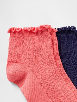 Ruffle-Trim Ankle Socks (2-Pack) | Gap (US)