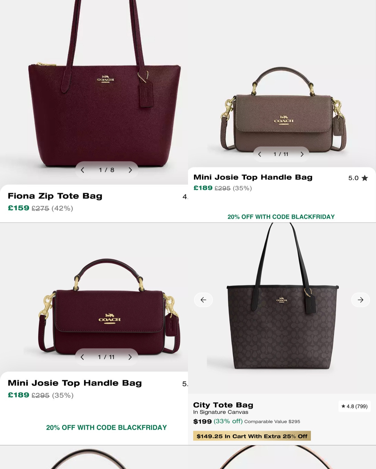 
My top selections from the coach Black Friday sale, mid range luxury handbags - use code ‘Black Friday’ for extra saving! 

#LTKbag #LTKCyberWeek #LTKsale
