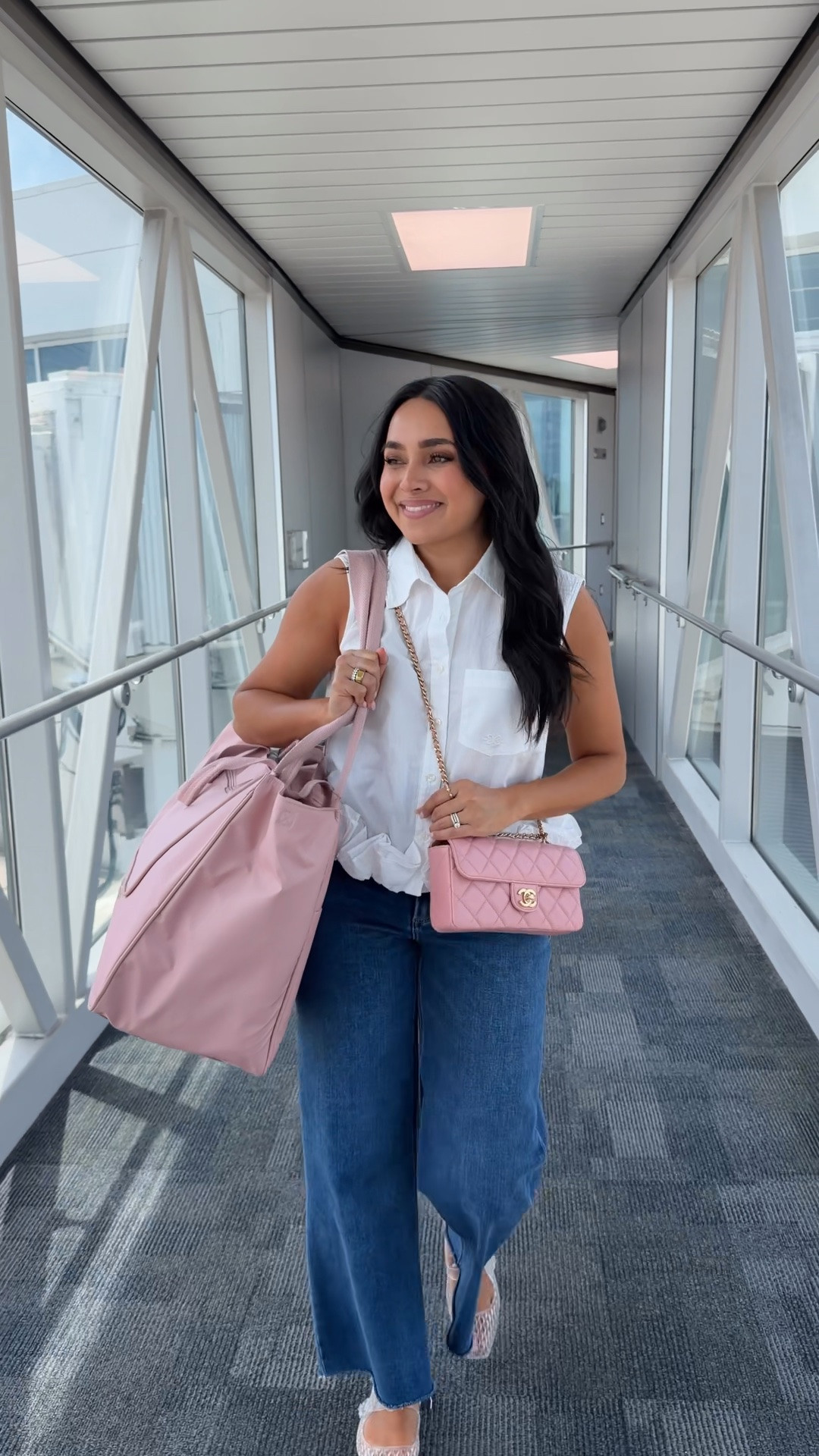 Top size xxs TTS - use code ANTHRO20 for 20% off $100+ through 6/28
Jeans size 26 regular TTS  - use code ANTHRO20 for 20% off $100+ through 6/28
Jelly flats size 5 TTS

Airport outfit
Travel outfit

#LTKPetite #LTKTravel #LTKootd