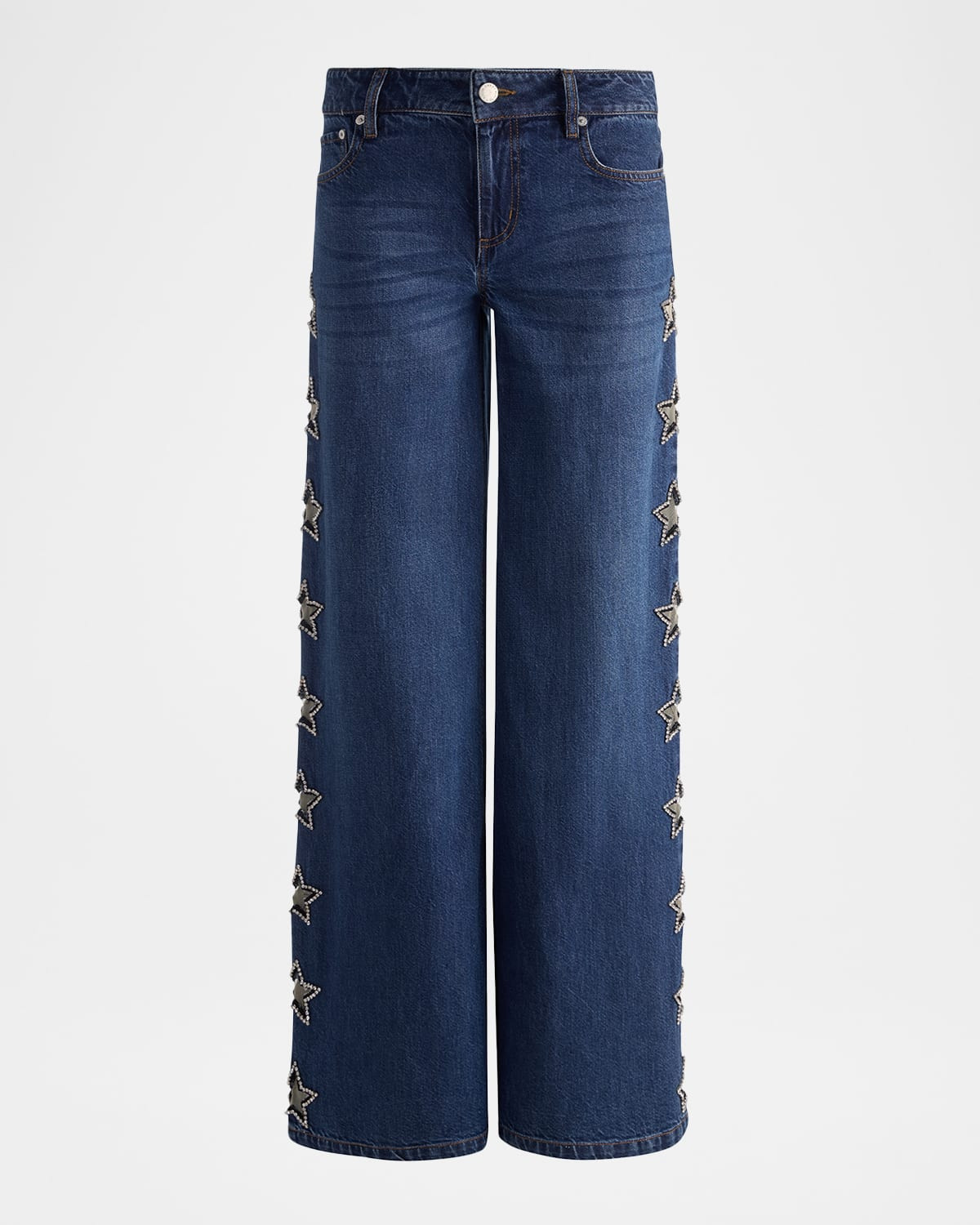Amazing Embellished Low-Rise Baggy Jeans | Neiman Marcus