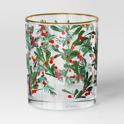 13.8oz Holiday Glass Christmas Berries Tumbler - Threshold™ | Target