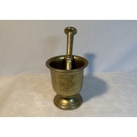 Vintage Heavy Brass Mortar & Pestle Set | Etsy (US)