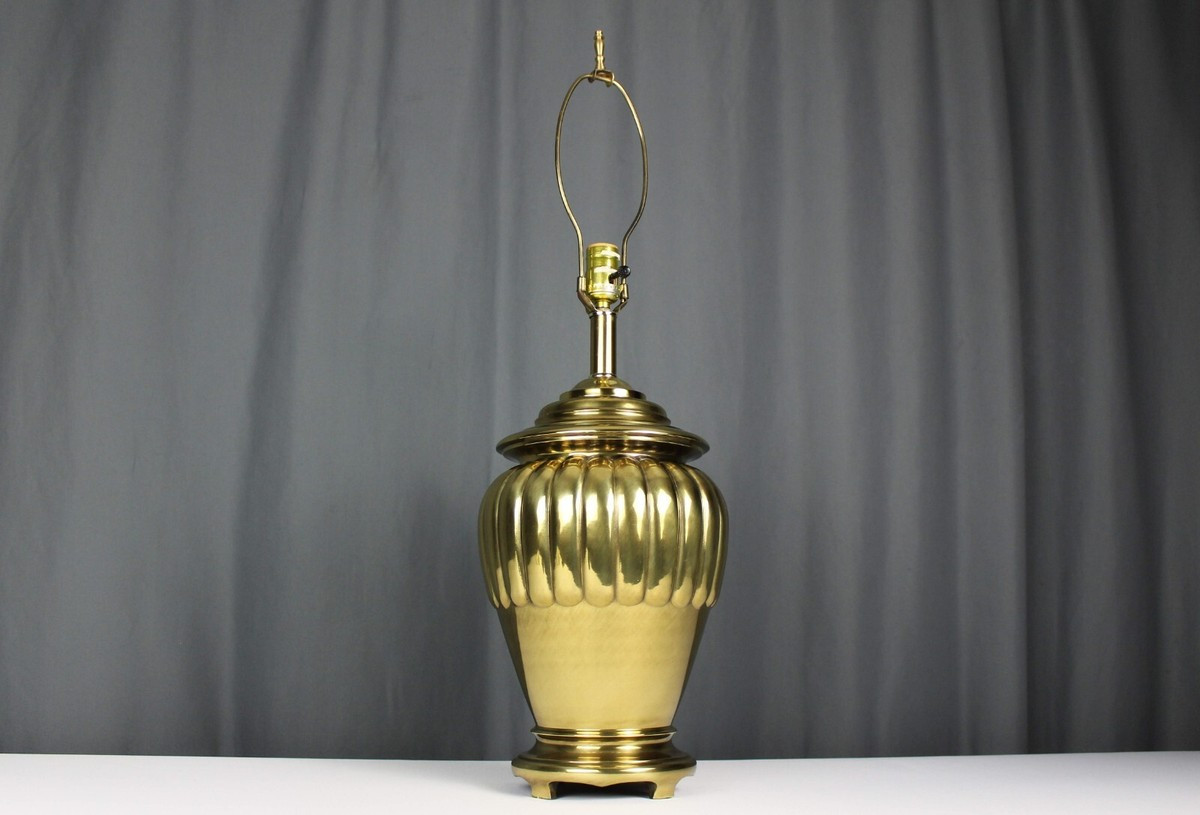 Falkenstein brass footed ribbed ginger jar table lamp, 30" Asian style | eBay US