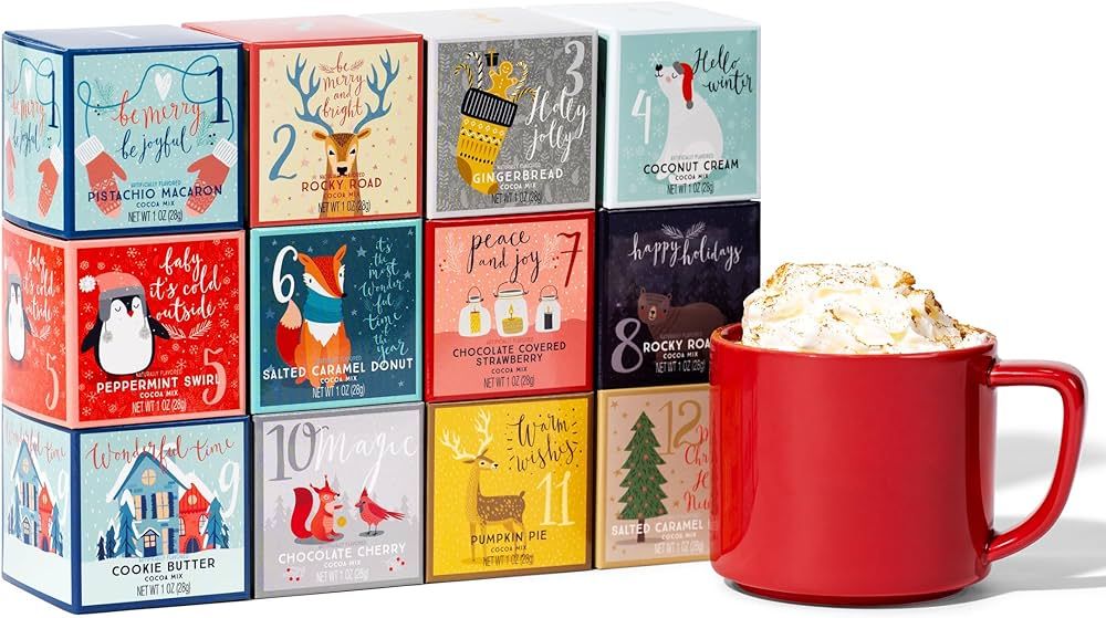 Amazon.com: Thoughtfully Gourmet, 12 Days of Christmas Hot Chocolate Gift Set, Flavors Include Ro... | Amazon (US)