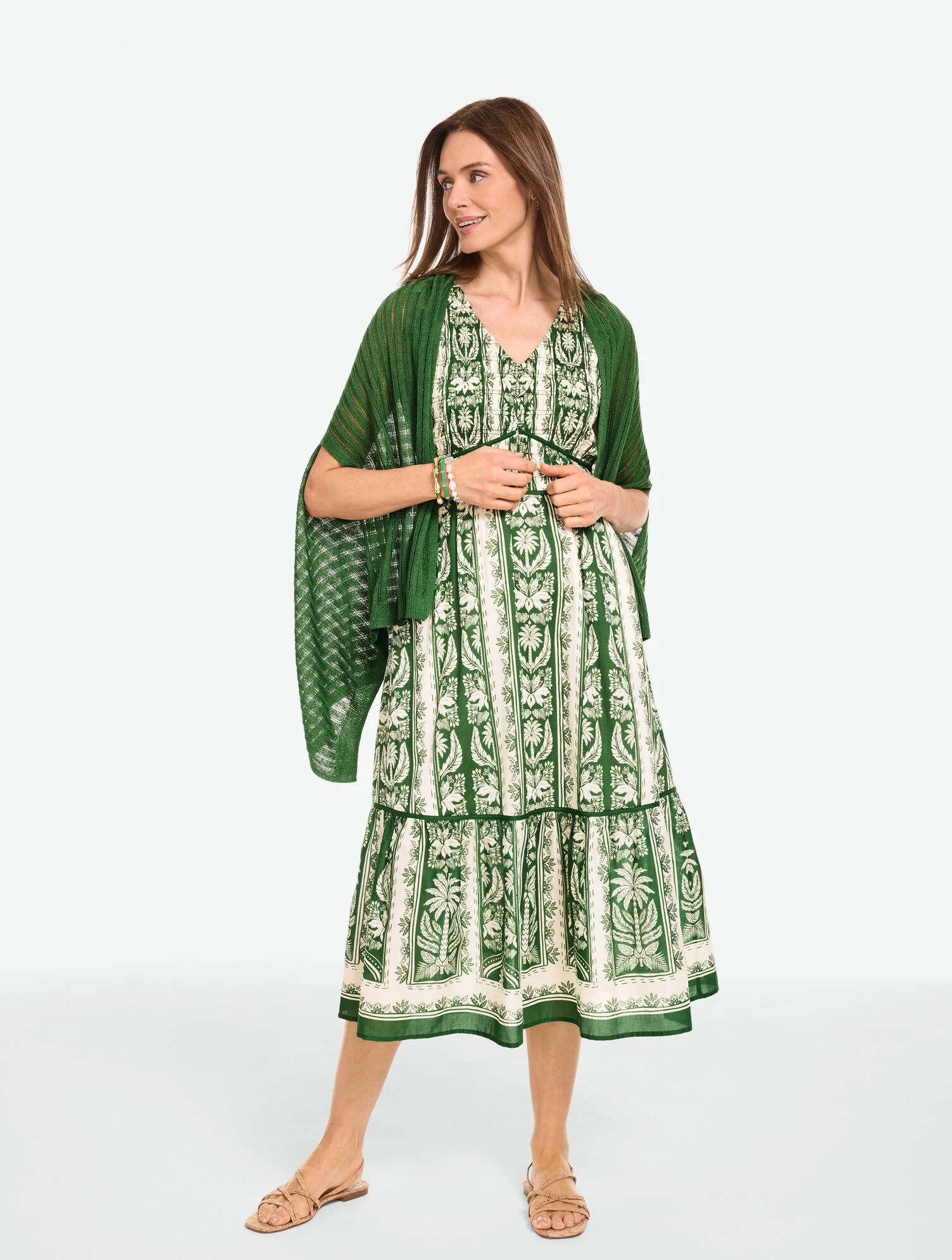 Pointelle Linen Blend Travel Ruana | Talbots