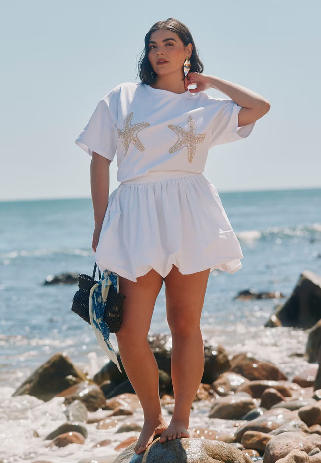 Mini Bubble Hem Skirt | Eloquii