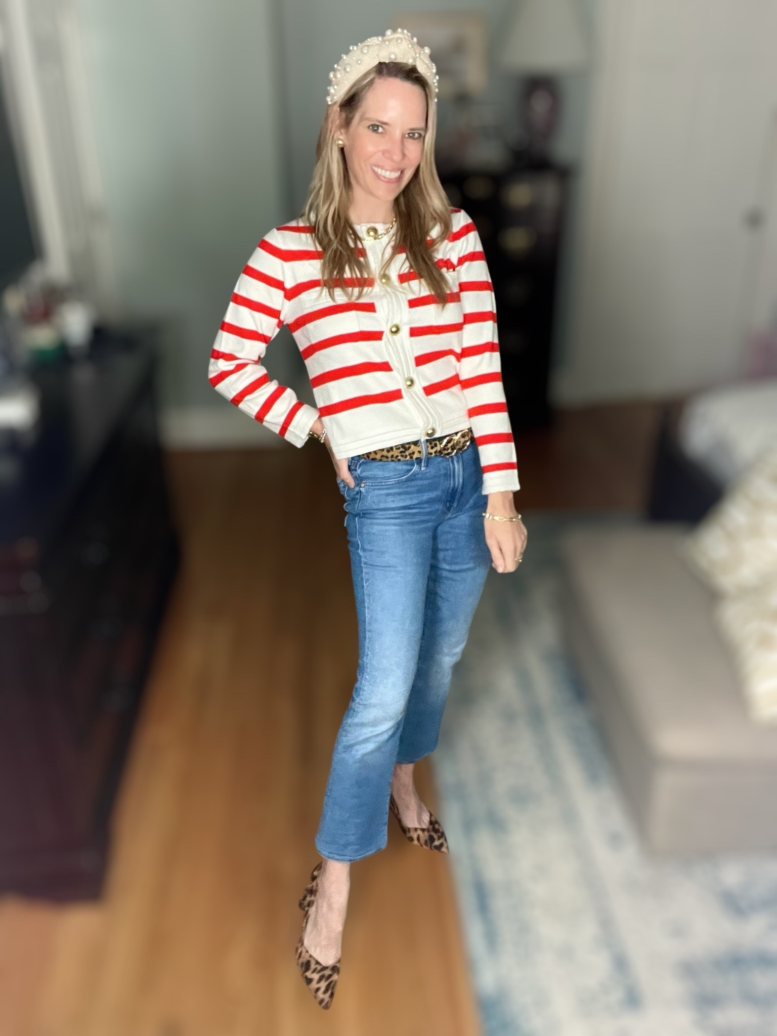 🎉 Use code PREPPYREBEL for 10% off my Melinda Maria jewelry! ✨

Classic coastal meets French-girl chic in this under-$12 Walmart find! 🧡 This Free Assembly striped cardigan in Bright Tomato Stripe is giving serious designer vibes with its gold buttons and timeless bateau stripe—perfect for layering or wearing as a standalone top. I’m wearing a size S for a slightly relaxed fit. Paired it with my go-to Mother Denim jeans in size 25P, leopard heels for a playful twist, and a vintage DAR silk scarf—I’ve linked a similar bold option to recreate the look. 👖🧣

Topped it all off with statement Melinda Maria jewelry (don’t forget code PREPPYREBEL 💎), a pearl headband, and tortoiseshell sunglasses. A polished, patriotic-inspired outfit for brunch, sightseeing, or museum strolls 🇺🇸🐚

👜 My structured crossbody is genuine leather and under $50 too!


 

#LTKFindsUnder100 #LTKFindsUnder50 #LTKPetite #LTKFindsUnder50 #LTKOver40 #LTKPetite #LTKPetite #LTKOver40 #LTKWorkwear #LTKFindsUnder50 #LTKOver40 #LTKPetite