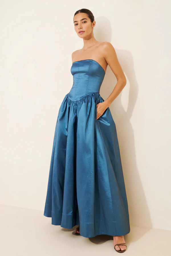 Audrey Gown Steel | Hansen and Gretel