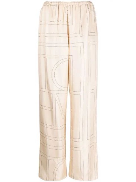 Totême Monogram Silk Pyjama Trousers - Farfetch | Farfetch Global