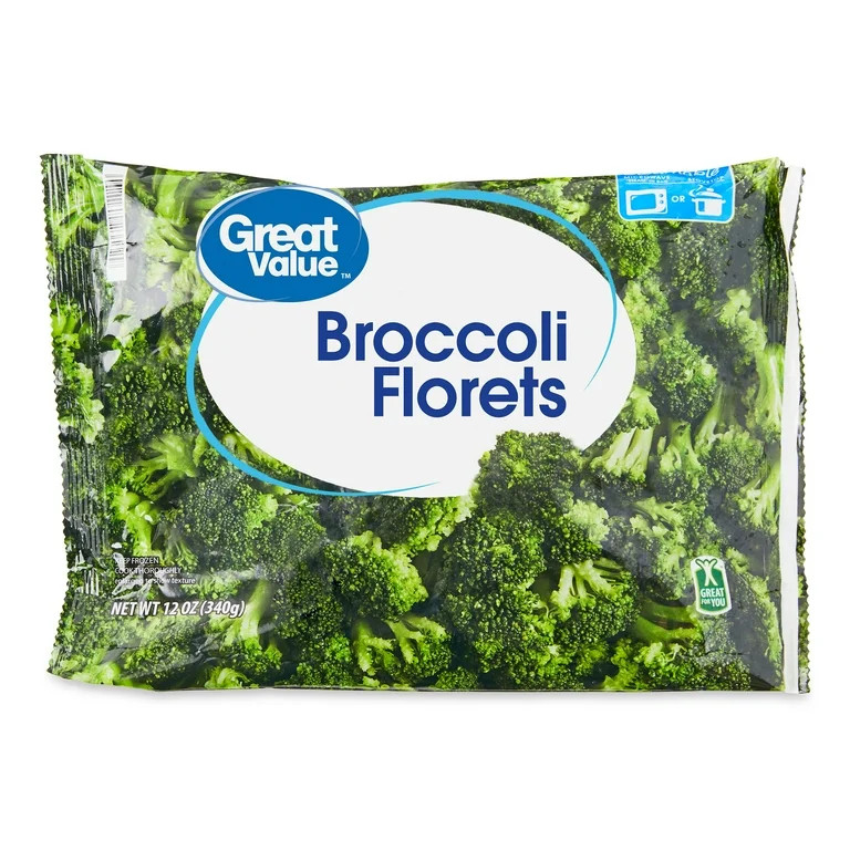Great Value Frozen Broccoli Florets, 12 oz Steamable Bag - Walmart.com | Walmart (US)
