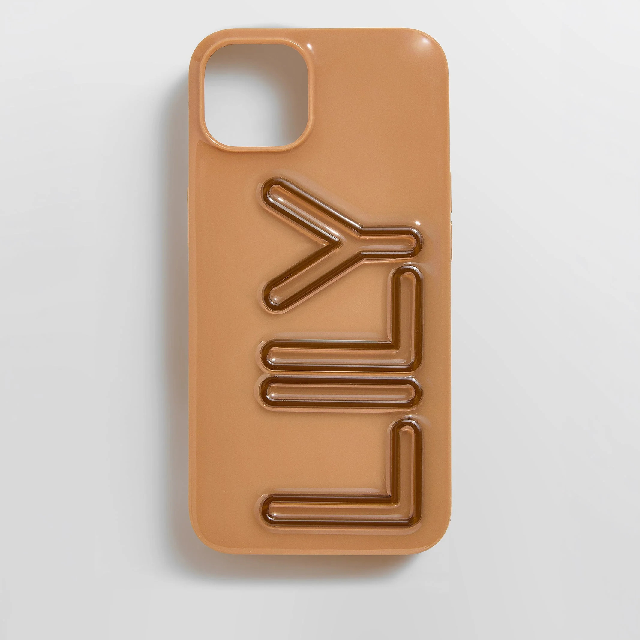Fine Line Custom iPhone Case - Light Brown/Dark Brown | BaubleBar