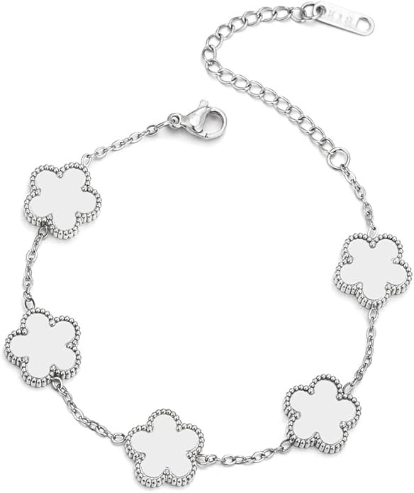 18K Gold-Plated Four Leaf Clover Bracelet for Women,Adjustable lucky Bracelet Set Jewelry Gift-Hy... | Amazon (US)