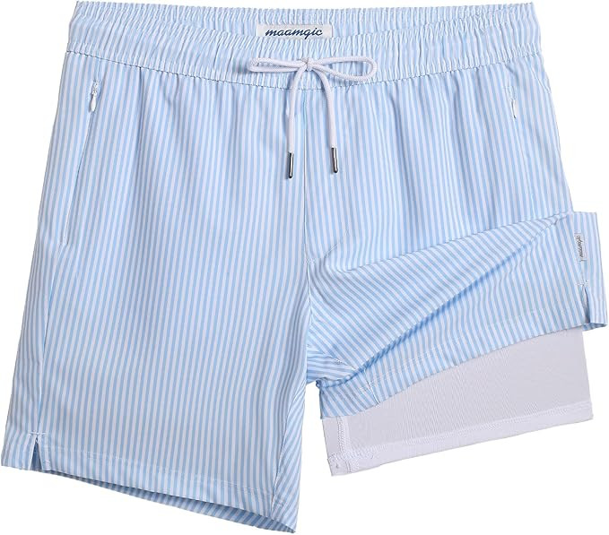 maamgic 2 in 1 Mens Swim Trunks 7 Inch Swim Shorts Swim Suits Board Shorts | Amazon (US)