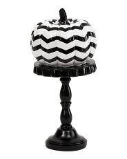 striped pumpkin on stand | TJ Maxx