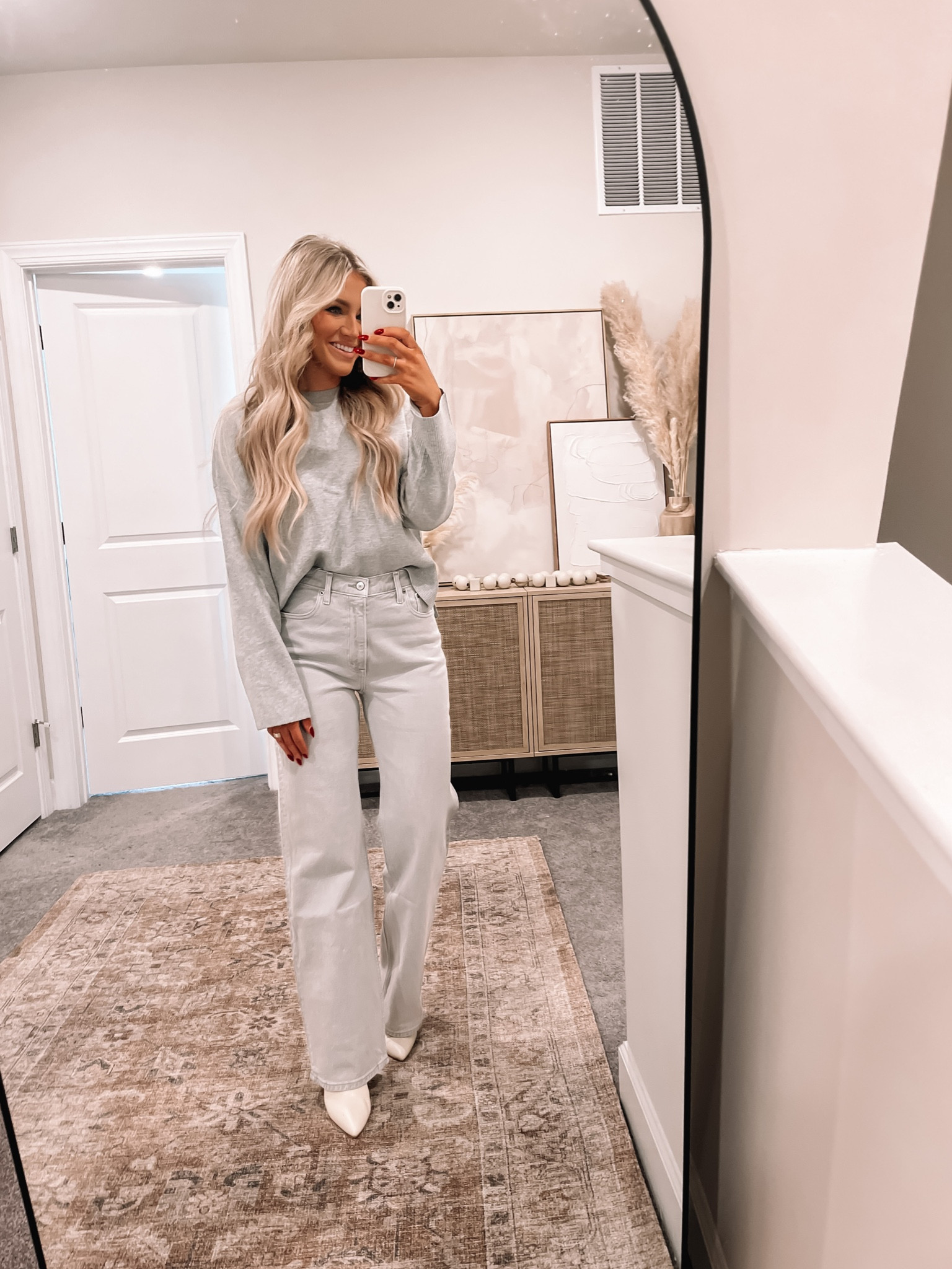 Monochromatic gray look for winter! This sweater is soo nice. Wearing a medium and 27 regular in the pants. Pants are on sale for 57!

#LTKstyletip #LTKSeasonal #LTKfindsunder100