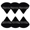6 Pcs Powder Puff, Face Soft Triangle Makeup Puff Velour Makeup Sponge for Loose Powder (Black) | Amazon (US)