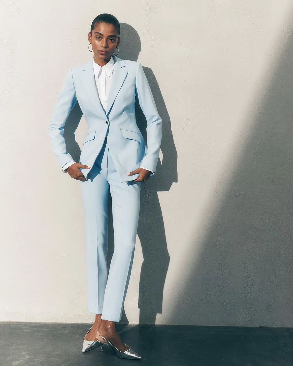 WHBM® Elle Slim Ankle Luxe Double Weave Pants | White House Black Market