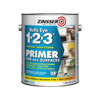 Bulls Eye 1-2-3 1 Gal. White Water-Based Interior/Exterior Primer and Sealer | The Home Depot