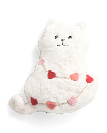 15X20 Heart Garland Cat Pillow, Polyester | TJ Maxx