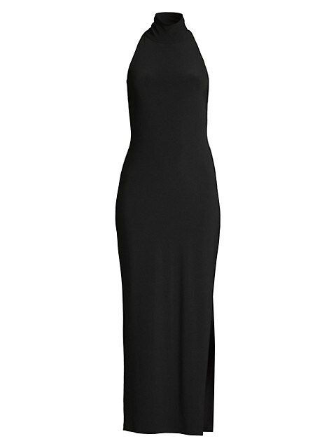 Halter Turtleneck Slit Gown | Saks Fifth Avenue