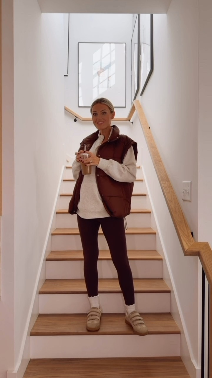 This comfortable athleisure look is perfect for the mom on the go! This Amazon puffer vest is such a good find! Wearing M in pullover & leggings! Wearing S in vest!

Loverly Grey, Target, athleisure, activewear, brown leggings, fall outfit, ruffle socks, puffer vest, pullover, Velcro sneakers 

#LTKActive #LTKStyleTip #LTKTravel
