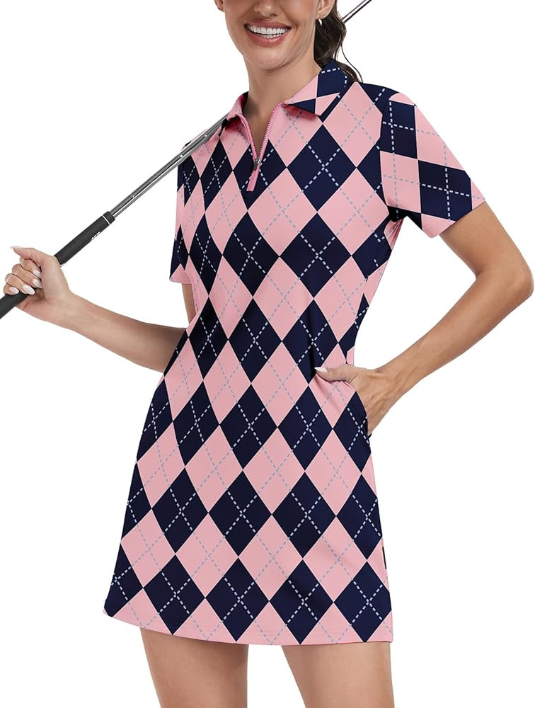 Soneven Womens Tennis Dress Sleeveless Golf Dresses with Shorts and Pockets Ruffle Sleeve Workout... | Amazon (US)