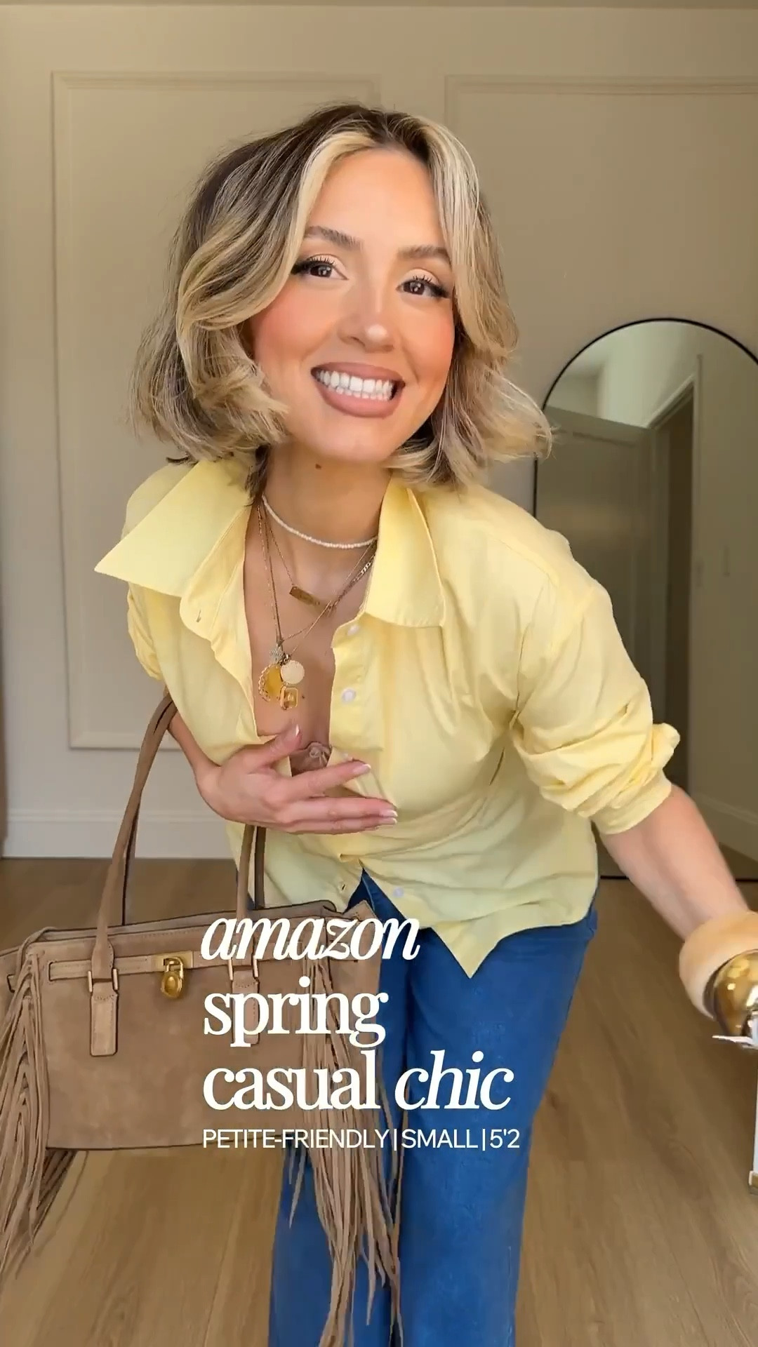 Amazon early spring casual chic outfits ✨🥰

Size small in tops 
Small or size 4 in jeans - both have excellent stretch! 
XS in dress 



#LTKgrwm #LTKootd #LTKPetite