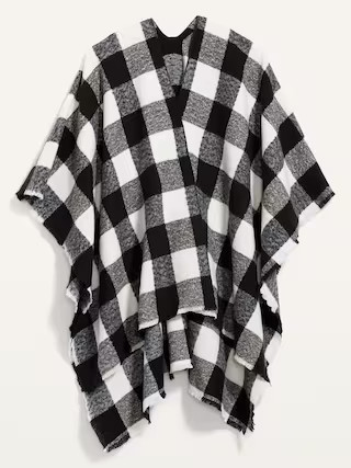 Cozy Flannel Poncho Blanket Scarf For Women | Old Navy (US)