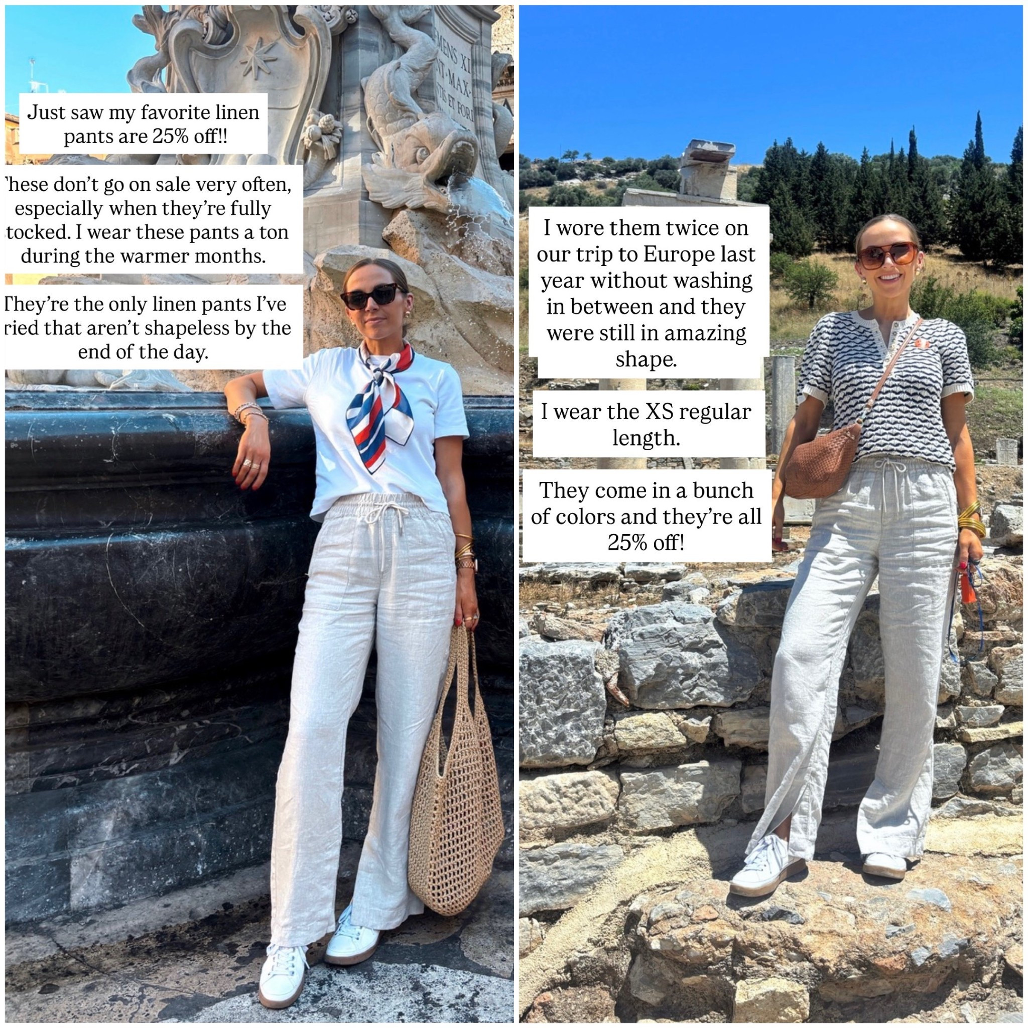 My favorite linen pants are on sale for 25% off!! I’m in an XS regular 