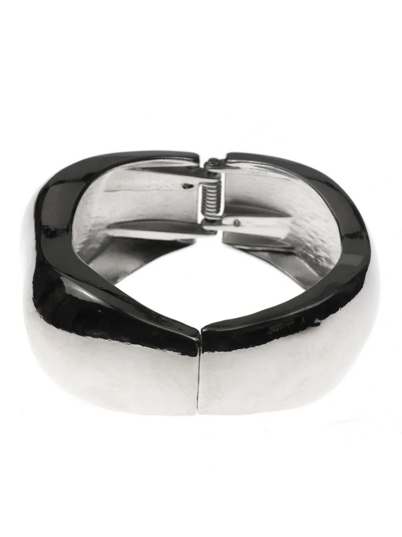 Time and Tru Rhodium Smooth Hinge Cuff Bracelet (Women's) | Walmart (US)