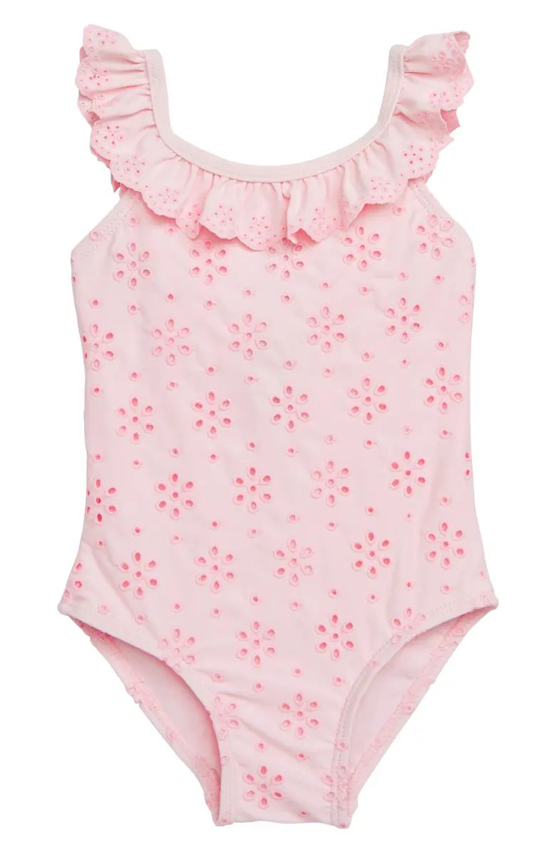 Ruffle Eyelet One-Piece SwimsuitLITTLE ME | Nordstrom