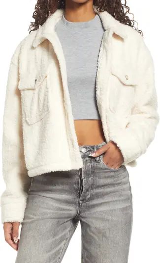 Crop Fleece Shirt Jacket | Nordstrom