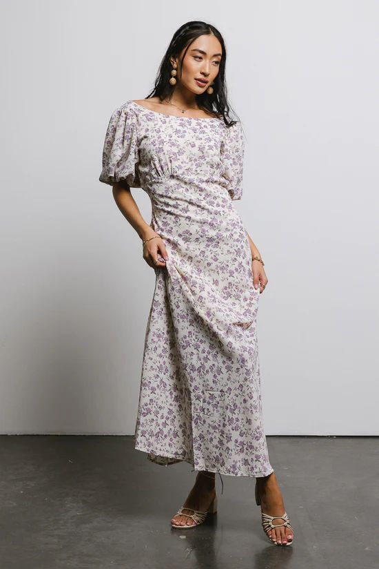 Zuri Floral Dress in Lilac | Bohme