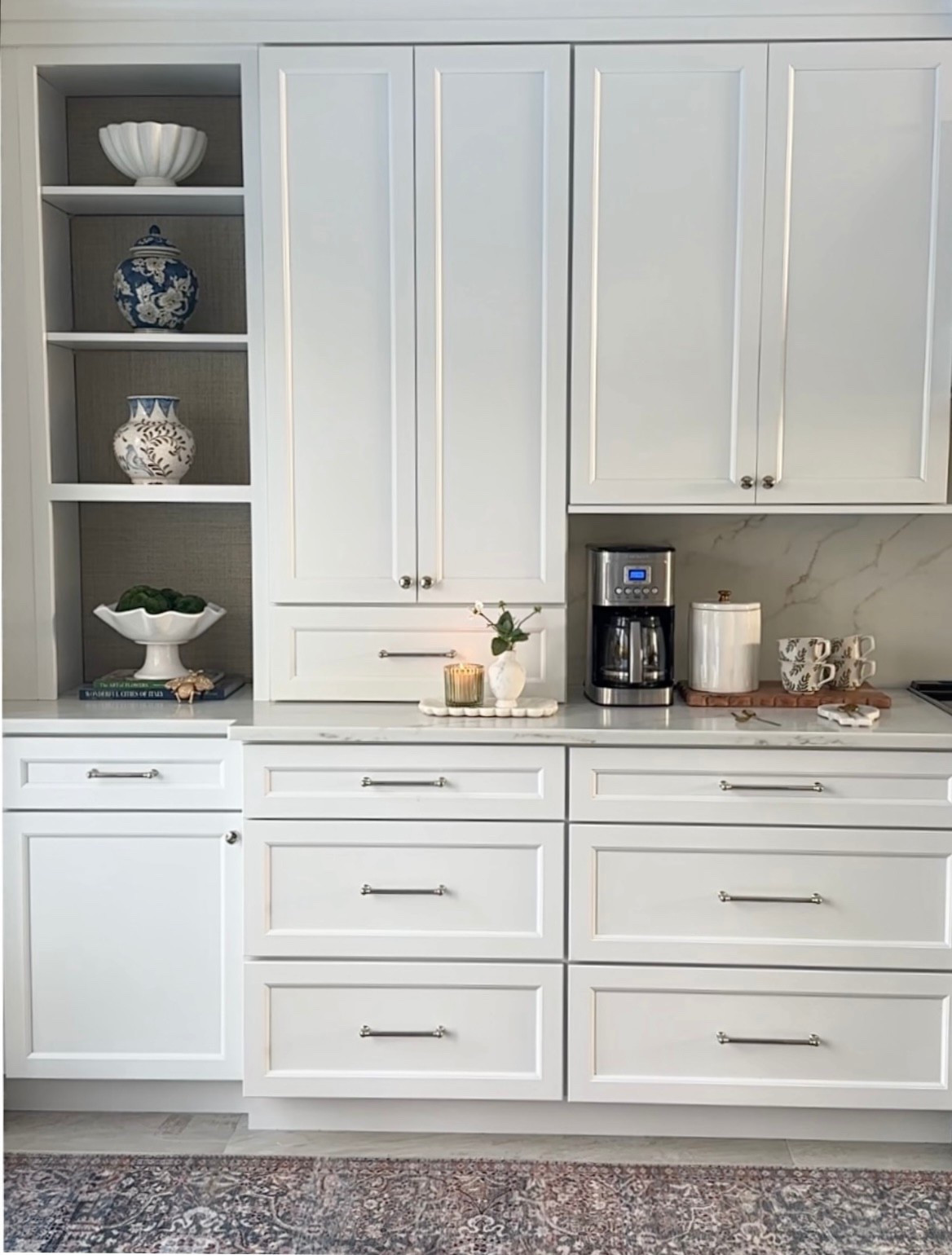 Kitchen shelf & counter  finds with favorite vases, bowls, coffeemaker, pretty cups, board, canister, area rug. Wayfair, Crate& Barrel, Amazon, target  

#LTKsalealert #LTKfindsunder50 #LTKhome