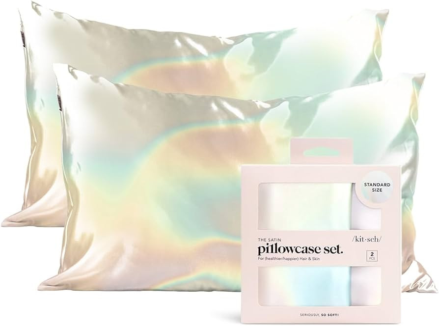 Kitsch Satin Pillowcase with Zipper for Hair and Skin - Softer Than Silk Pillow Cases, Cooling Pi... | Amazon (US)