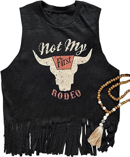 Not My First Rodeo Tank Women Rodeo Shirt Country Cowboy Western T Shirts Sleeveless V Neck Ring ... | Amazon (US)