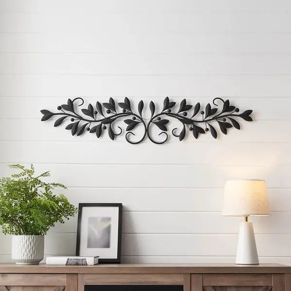 Olive Branch Metal Wall Decor - Overstock - 33092390 | Bed Bath & Beyond