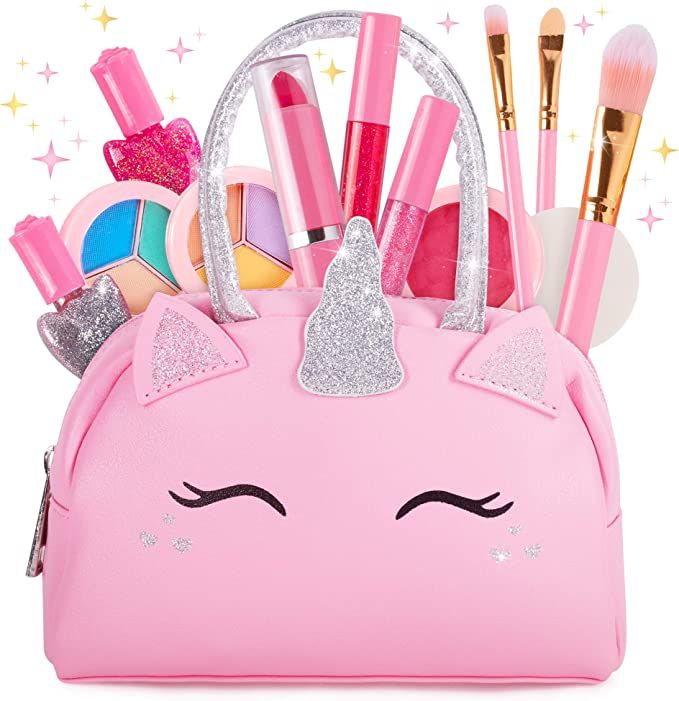 Kids Real Makeup Kit for Little Girls: with Pink Unicorn Bag - Real, Non Toxic, Washable Make Up ... | Amazon (US)