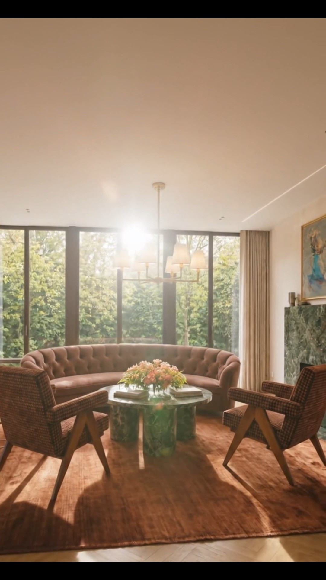 Getting the living room ready for the transition into fall, winter, and the holiday gathering season with richer color, texture, and a warm, collected feel. 🍂✨

I still love the balance in this space — the curved burgundy sofa brings warmth and softness, while the sculptural accent chairs add a subtle mid-century influence and a little contrast. The rich rust-toned handmade rug grounds everything beautifully, tying together the burgundy, dark wood, marble, and brass.

It feels layered and polished, yet still relaxed and inviting — exactly the kind of living room I want as we move into the cozier months and start thinking about holiday gatherings.

The Labor Day Sale is still going on — don’t miss up to 50% off at Arhaus.

#LivingRoom #LivingRoomDesign #FallHome #FallDecor #GatheringSeason #Arhaus #CortlandSofa #CurvedSofa #EliasChair #AccentChair #LuluAndGeorgia #JakeArnold #AreaRug #Rug #Chandelier #CoffeeTable #FlowerArrangement #Art #HomeDecor #LaborDaySale

#LTKHome #LTKSaleAlert #LTKSeasonal #LTKdayinmylife #LTKHome #LTKSaleAlert #LTKSeasonal #LTKHome #LTKSaleAlert