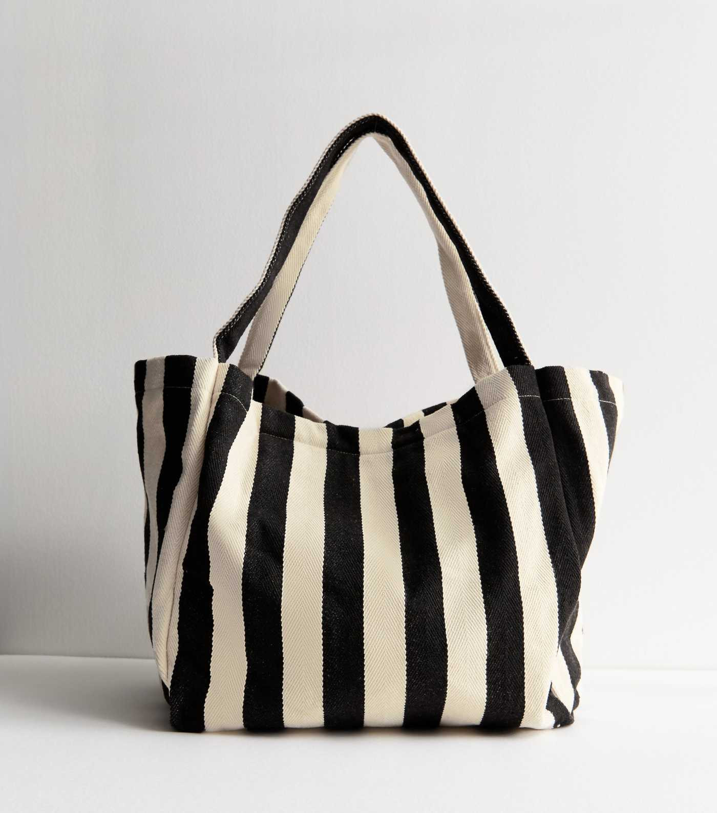 Black Stripe Slouch Tote Bag | New Look | New Look (UK)