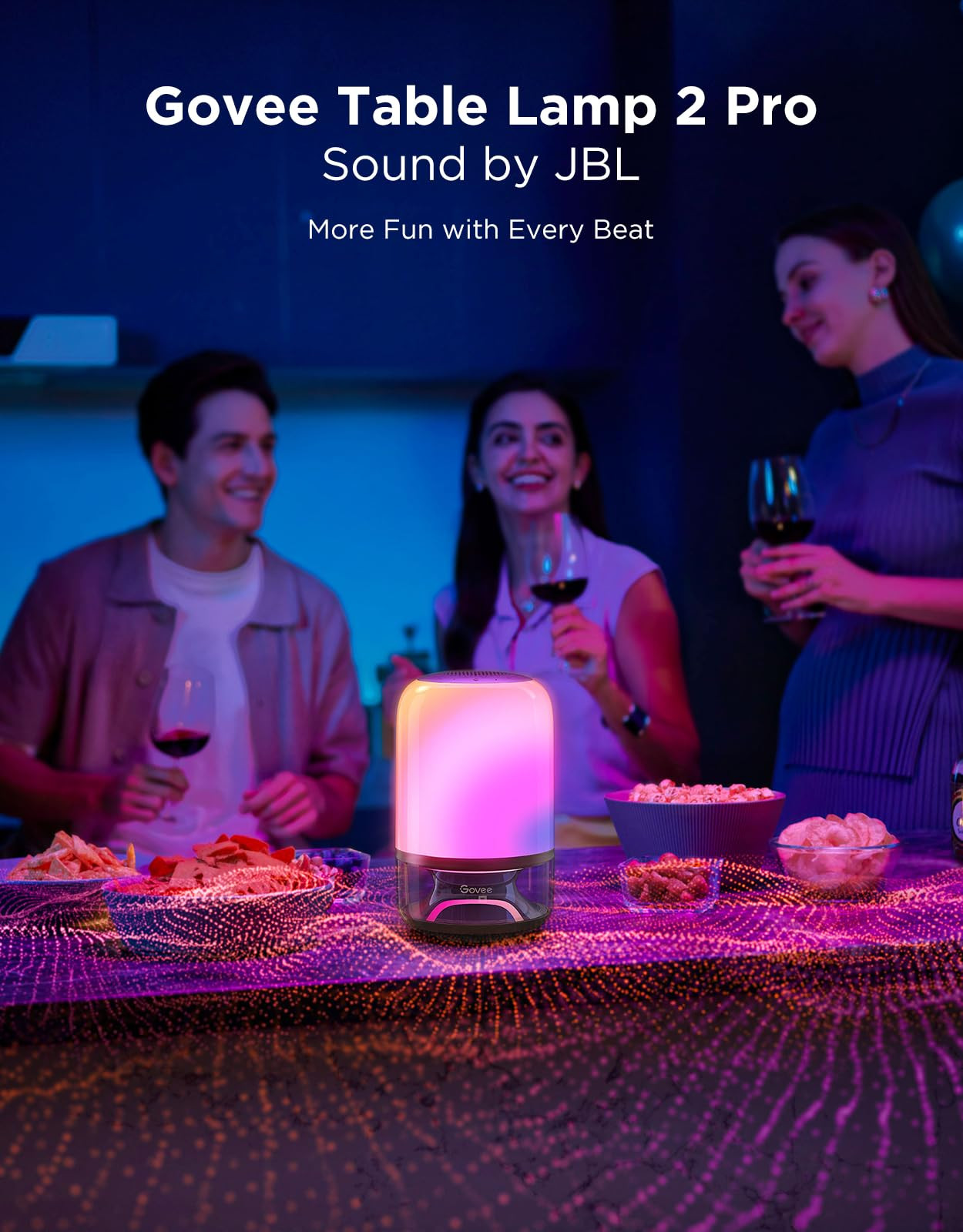 Govee Table Lamp 2 Pro x Sound by JBL, Smart Cordless Table Lamp with Speaker, Music-Light Sync, ... | Amazon (US)