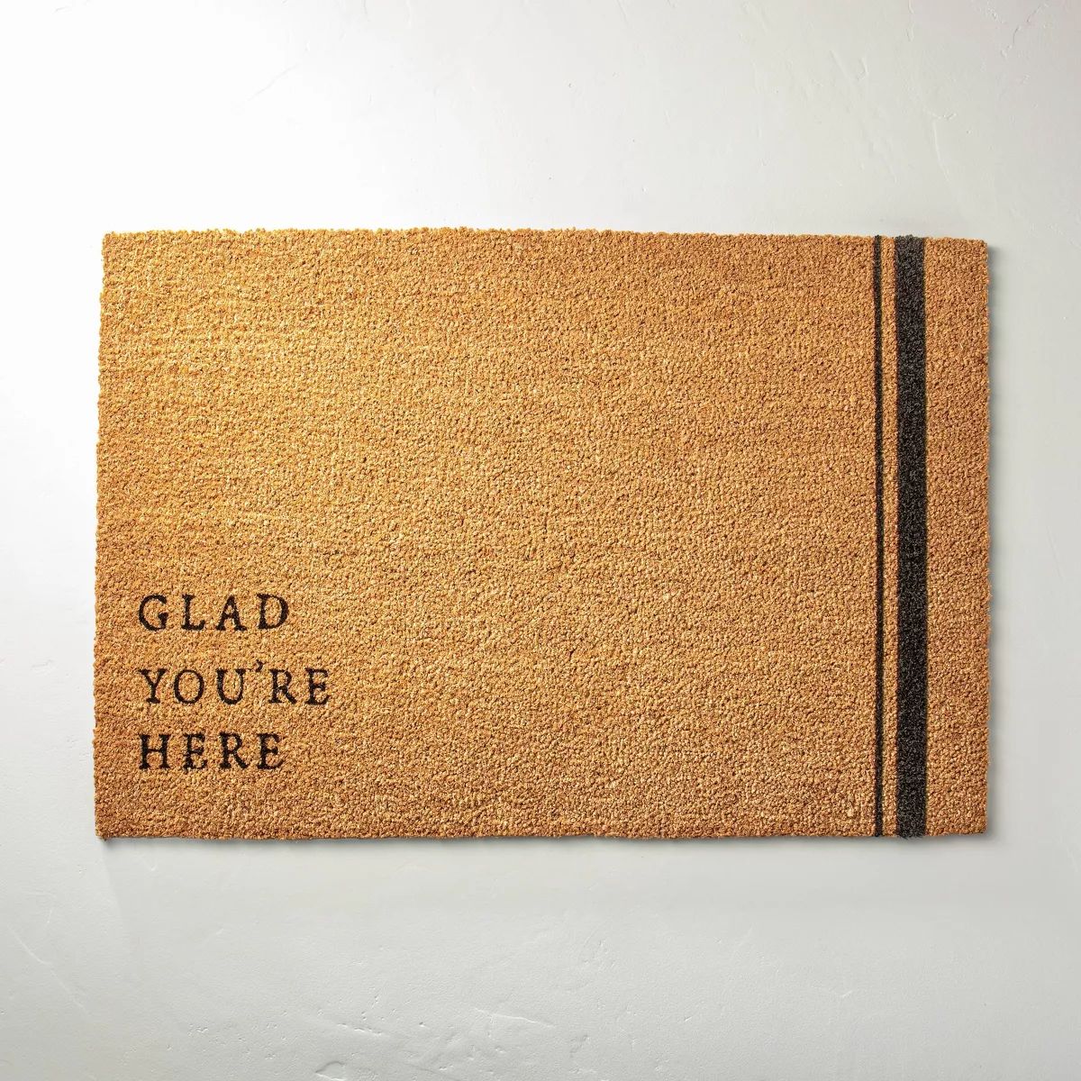 Glad You're Here Coir Doormat Tan/Black - Hearth & Hand™ with Magnolia | Target
