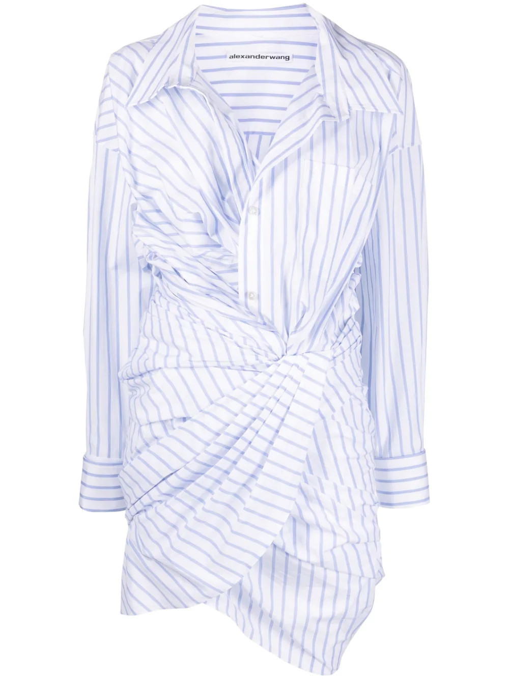 Alexander Wang striped asymmetric shirt dress - White | Farfetch Global