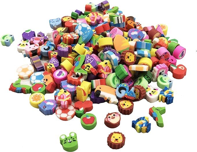 Mini Erasers Assortment, Colorful fruits, animals, numbers, sea Animal and more! Great Party Favo... | Amazon (US)