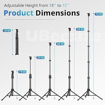UBeesize 72" Phone Tripod & Selfie Stick, Camera Tripod Stand with Wireless Remote and Phone Hold... | Amazon (US)