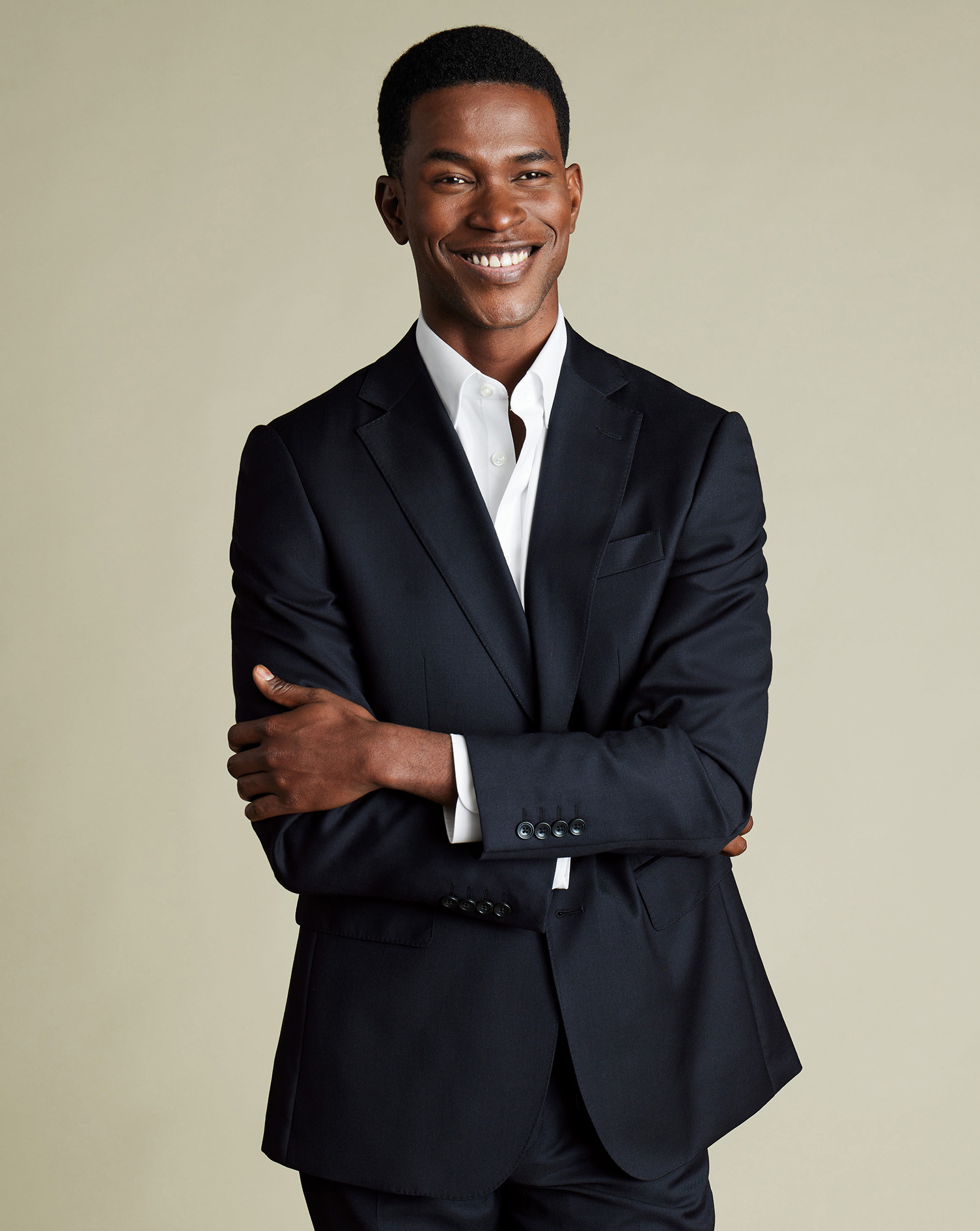 Natural Stretch Twill Suit Jacket - Navy | Charles Tyrwhitt
