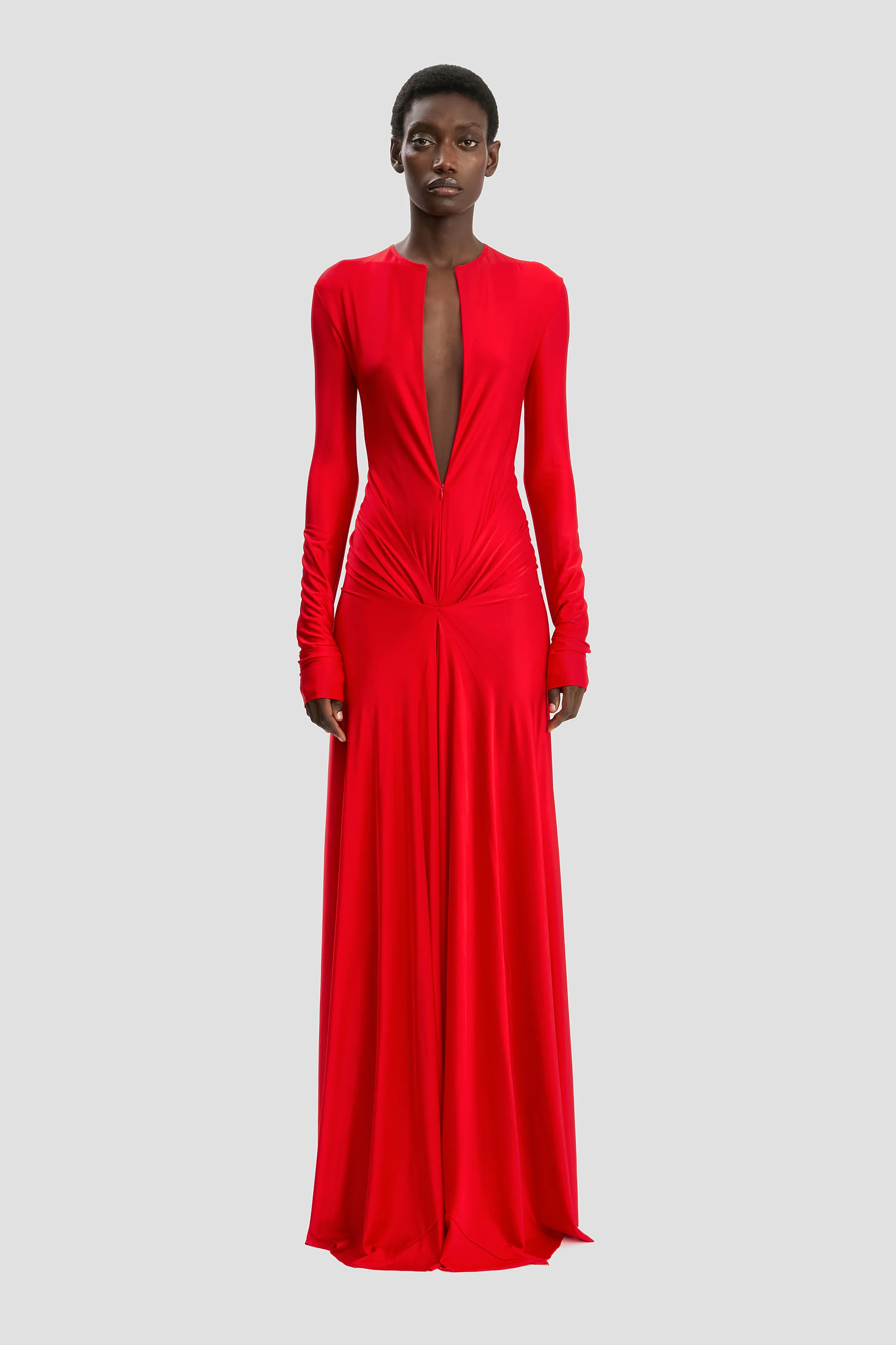 Cut-Out Gown In Cardinal Red | Victoria Beckham UK