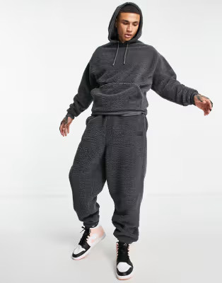 ASOS DESIGN co-ord oversized hoodie and joggers in teddy borg | ASOS | ASOS (Global)