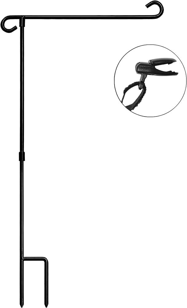 HOOSUN Garden Flag Stand Holder Pole Easy to Install Strong Sturdy wrought iron Fits 12.5" x 18" ... | Amazon (US)